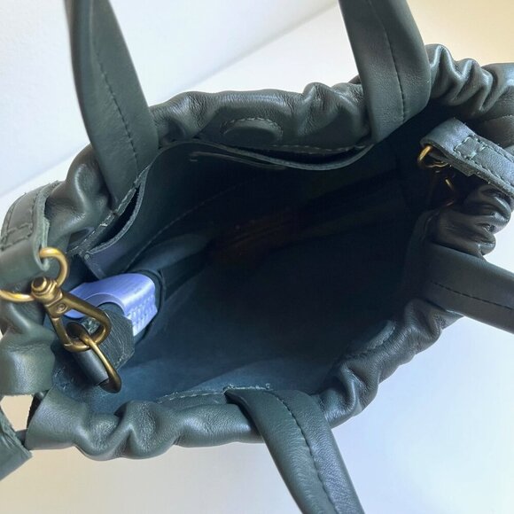 Like New! Madewell The Piazza Leather Mini Crossbody Bag in Dark Palm Green - Picture 9 of 9